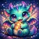 Colorful fantasy cat avatar with expressive eyes and a whimsical design, perfect for profile pictures.